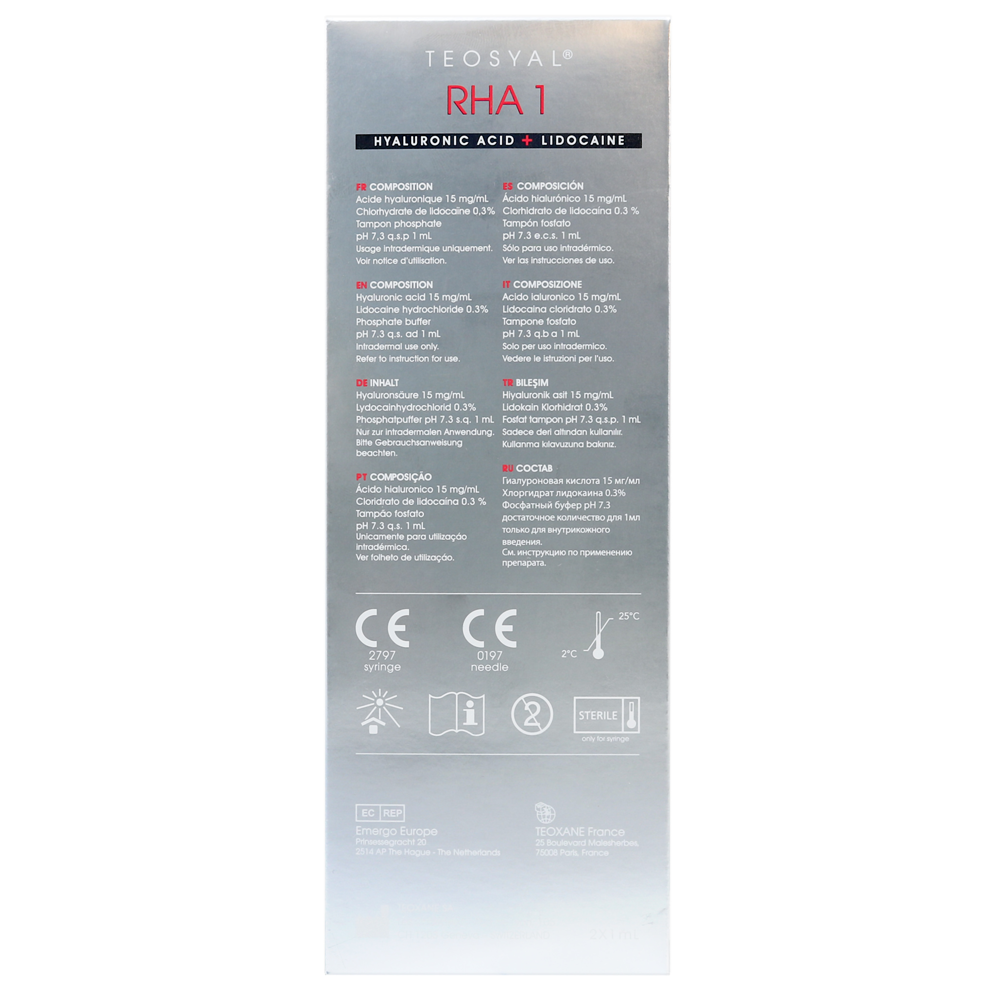 Teosyal RHA 1 mit Lidocain (2 x 1 ml)